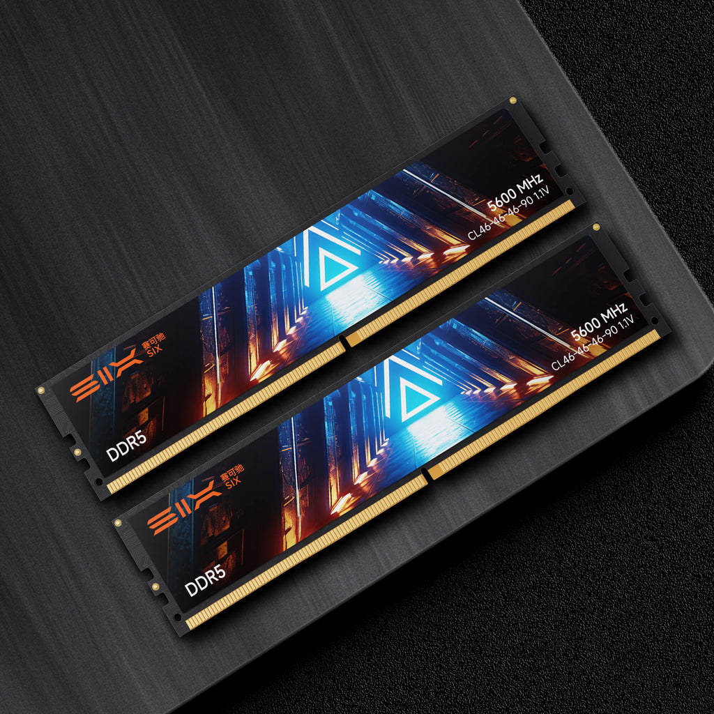 SIX DDR5 RAM 5600MHz UDIMM Desktop Memory - 1.1V Low Voltage, On-Die ECC, 288-Pin Memory Module