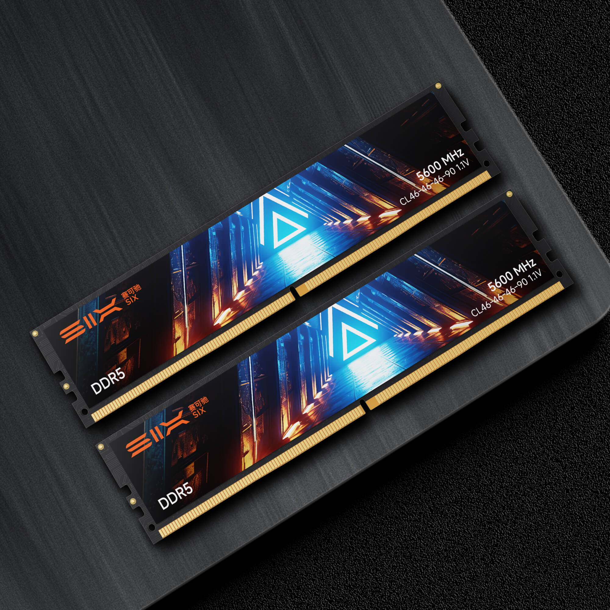 SIX DDR5 RAM 5600MHz UDIMM Desktop Memory - 1.1V Low Voltage, On-Die ECC, 288-Pin Memory Module