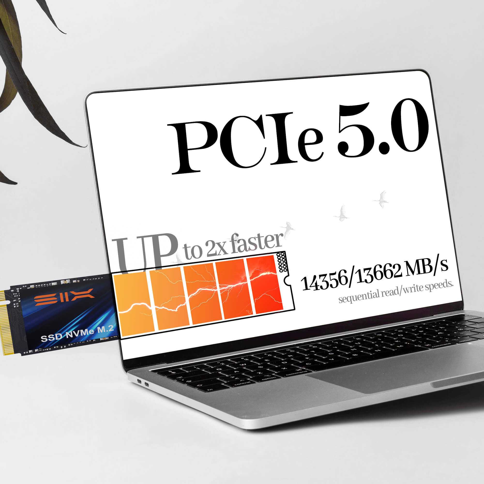 SIX NVME M.2 SSD - PCIe gen 5.0x4 X15000 SSD M.2 2280, Seq. Speed