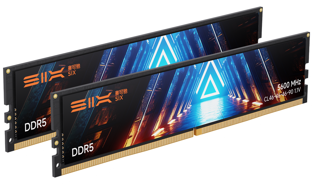 SIX DDR5 RAM 5600MHz UDIMM Desktop Memory - 1.1V Low Voltage, On-Die ECC, 288-Pin Memory Module