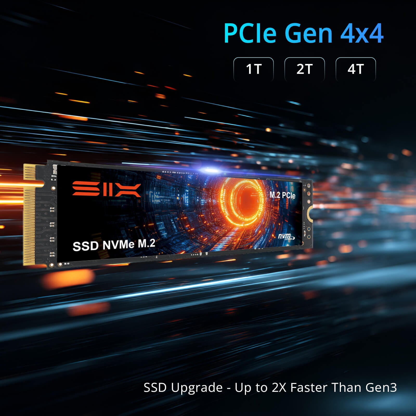 SIX NVME M.2 SSD PCIe 4.0 - m.2 2280 ssd, Read UP to 7350MB/s for Gaming PS5 Memory Storage Expansion with Heatsink