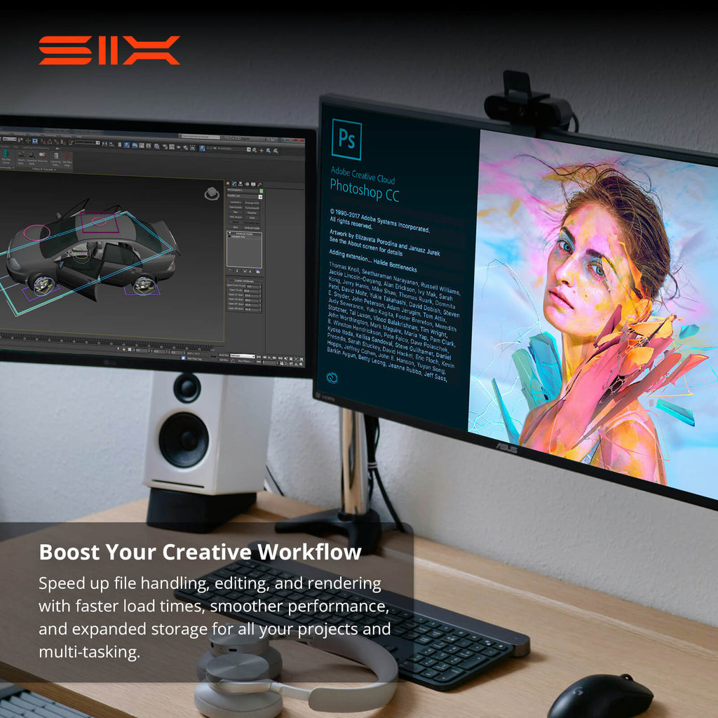 SIX NVME M.2 SSD PCIe 4.0 - m.2 2280 ssd, Read UP to 7350MB/s for Gaming PS5 Memory Storage Expansion with Heatsink